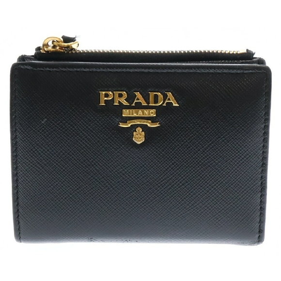 Prada Leather Black Wallet Bifold Saffiano - Picture 1 of 6